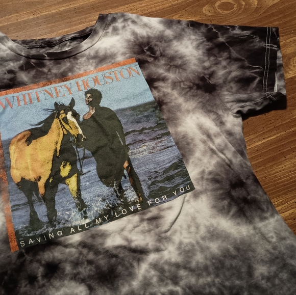 WHITNEY HOUSTON T-SHIRT - Small Acid Wash  Music Tee Shirt Pop Album R&B love - Picture 5 of 7